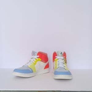 WMNS US 12 Air Jordan Multicolor Sneakers - Red Yellow Blue